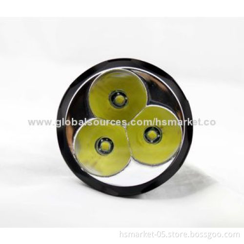 3 LED flashlight, 3x Cree XM-L T6 LED, 3800lm, 2x 18650 battery, running 3 hours, 5 modesNew